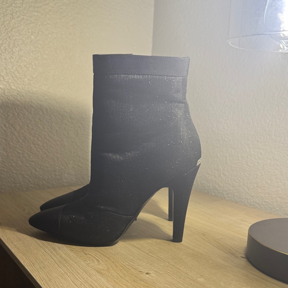 CHANEL Black Heeled Boots